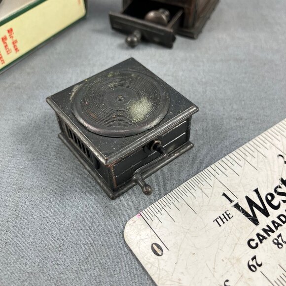 6 Metal Miniature Furniture-Grinder(knob broken)  Victrola Cash Register Bass - Picture 7 of 12